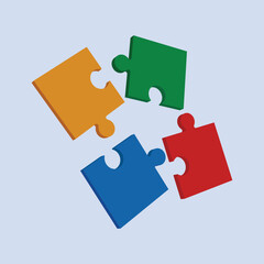 Puzzle Illustration Vector Icon Solution Puzzle Icon