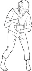 Zombie Halloween Ramen Vector Graphic Art Illustration