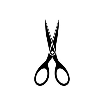 a black and white image of a pair of scissors