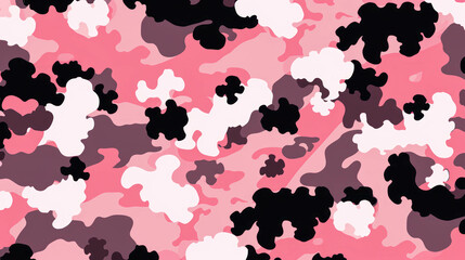 Abstract Cherry Blossoms Camo Texture Pattern. Pink Flowers. Unique Design for Textile Industry