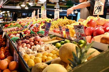 fruits and vegetables at the market