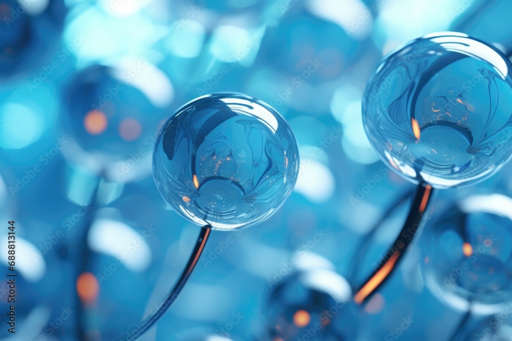 Poster close up of a bunch of glass balls, perfect for adding a touch of elegance and sparkle to any holida