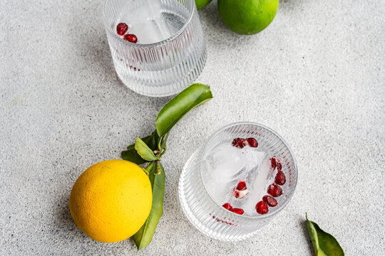 Refreshing Gin Tonic with Lemon and Berries