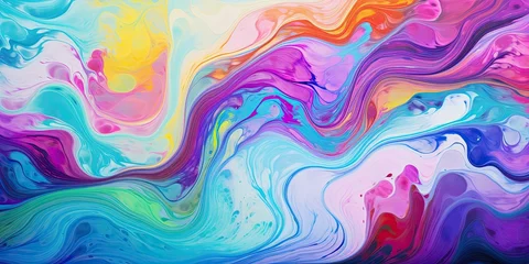 Fotobehang Abstract marbling oil acrylic paint background © PNG WORLD
