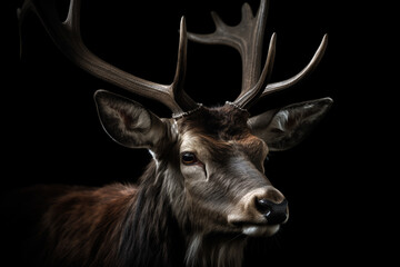 Noble Majesty: Stag's Portrait in the Stillness of the Night