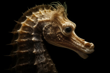 Underwater Elegance: Seahorse's Delicate Portrait in the Abyss
