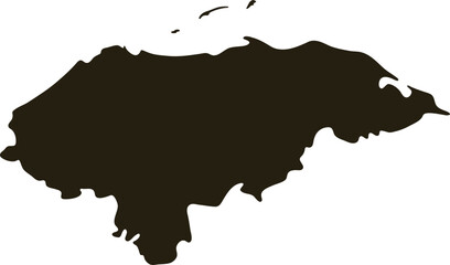 Obraz premium Map of Honduras. Solid black map vector illustration