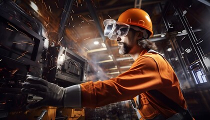 Engineer welding a metal structure

