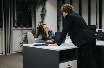 Corporate Collaboration. Analyzing Market Trends and Revenue Growth in the Office.