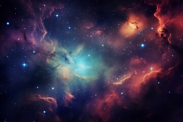 Colorful Universe. Space Galaxy Background. Starry Cosmic Night.