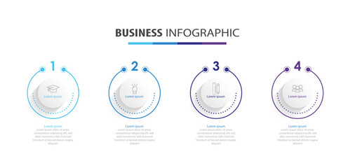 Vector infographic circle design with 4 options or steps. infographics for business concept. Business circle template with options for brochure, diagram, workflow, timeline, web design. mulit-colour	
