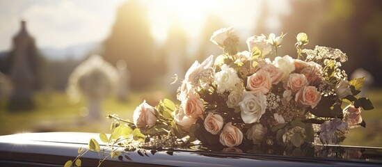 Funeral with burial details and cemetery ceremony.