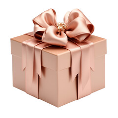 rose gold gift box with ribbon and flowers