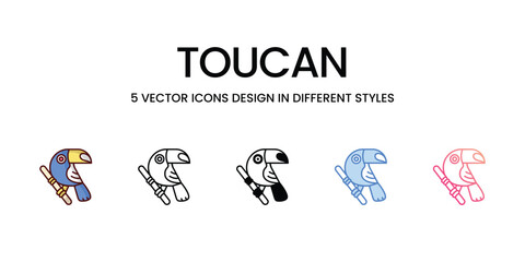 Toucan icons set vector illustration. vector stock,