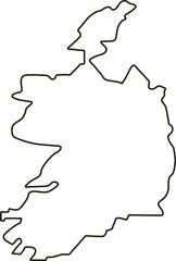 Map of Ireland. Outline map vector illustration