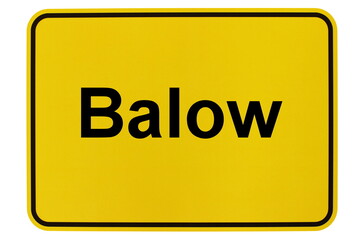 Illustration eines Ortsschildes der Gemeinde Balow in Mecklenburg-Vorpommern