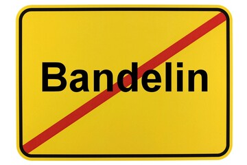 Illustration eines Ortsschildes der Gemeinde Bandelin in Mecklenburg-Vorpommern