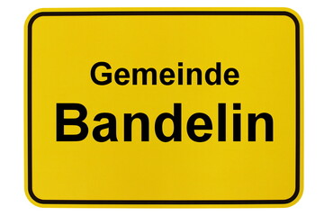 Illustration eines Ortsschildes der Gemeinde Bandelin in Mecklenburg-Vorpommern