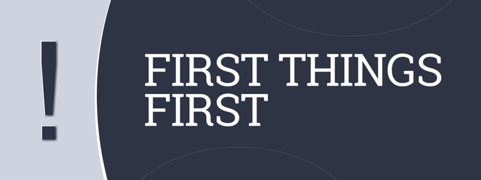 First things first. A blue banner illustration with white text.