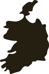Map of Ireland. Solid simple silhouette map vector illustration