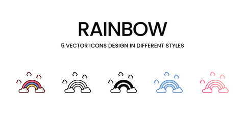 Rainbow icons set vector illustration. vector stock,