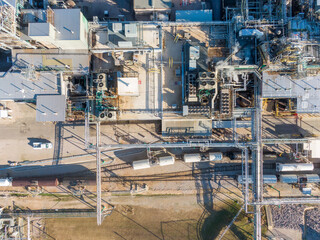 Industrial Drone Photos of a Factory Plant Manufacturing Pharmaceuticals 