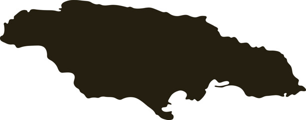 Map of Jamaica. Solid black map vector illustration