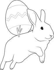 Bunny Easter Riding Easter egg Animal Vector Graphic Art Illustration