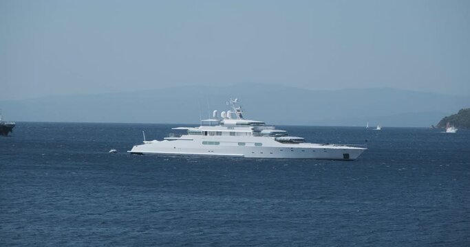 luxury yacht in the sea, Skiathos, Greece.