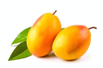 Ripe mango fruit isolated on white background.
