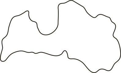 Map of Latvia. Simple outline map vector illustration