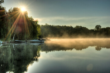 sunrise over lake