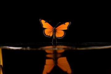butterfly on a black background