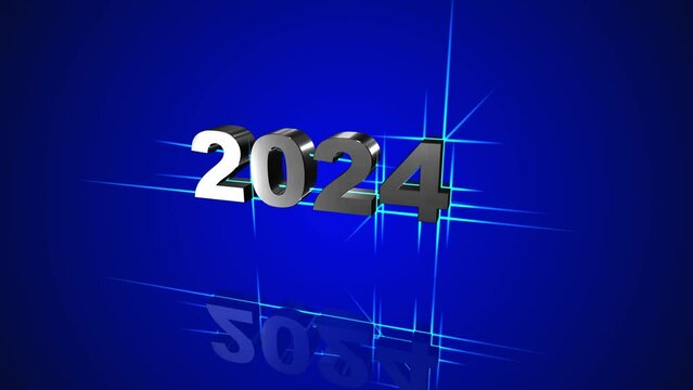 High quality 2024 New Year animation set. 4K resolution.