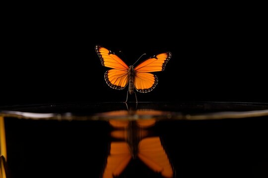 butterfly on a black background