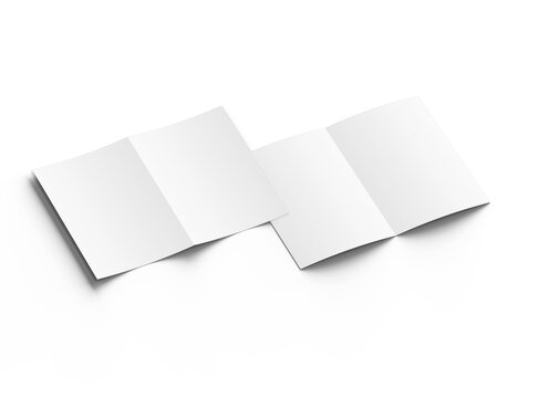 Blank Half Fold 8.5x11 letter brochure 3d render on transparent background 