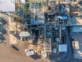 Industrial Drone Photos of a Factory Plant Manufacturing Pharmaceuticals 