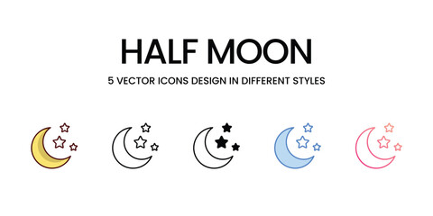 Half Moon icons set vector illustration. vector stock,