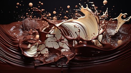 Streams of chocolate and vanilla: visual symphony in unique culinary photographs