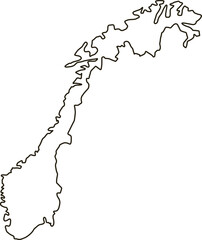 Map of Norway. Outline map vector illustration