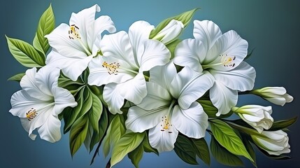 Blooming aroma white flowers with delicate aroma