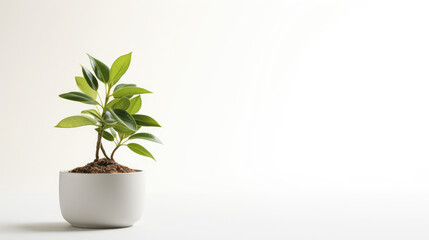 Obraz na płótnie Canvas Closeup of Image Mockup with Small Plant