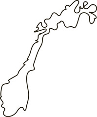 Map of Norway. Simple outline map vector illustration