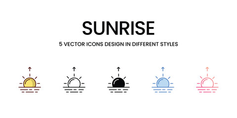 Sunrise icons set vector illustration. vector stock,