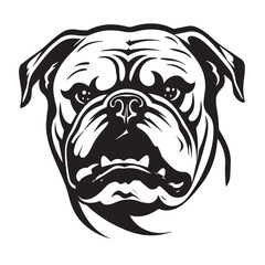 Bulldog in cartoon, doodle style. Isolated 2d vector illustration in logo, icon style, Eps 10, black and white. AI Generative