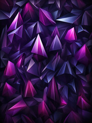 A pile of purple glass futuristic shards create an abstract wallpaper.