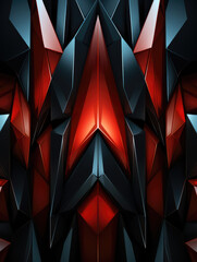 Obraz premium Modern abstract futuristic red and black wallpaper background with interesting shapes. Vertical contrasty art.
