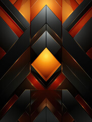 Modern abstract futuristic red, golden and black wallpaper background. Vertical contrasty art.