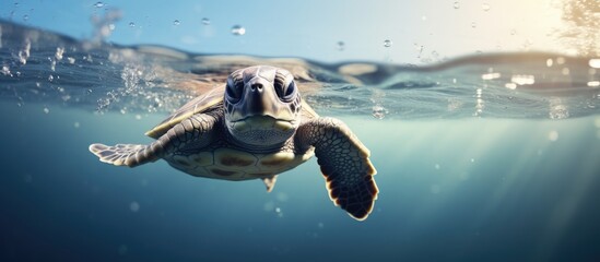 Sea-bound baby turtle