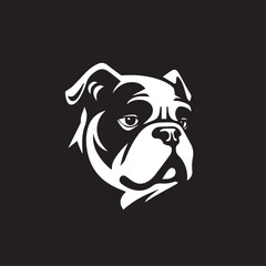 Bulldog in cartoon, doodle style. Isolated 2d vector illustration in logo, icon style, Eps 10, black and white. AI Generative